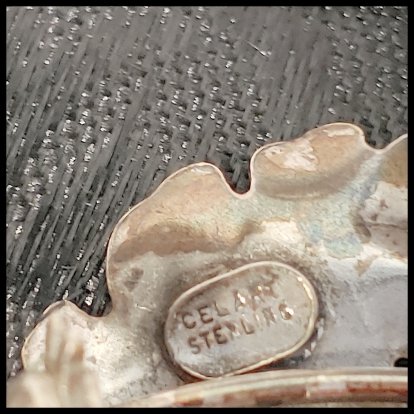 Vintage Celart Costume Jewelry Sterling Flower Pin - Picture 4 of 5